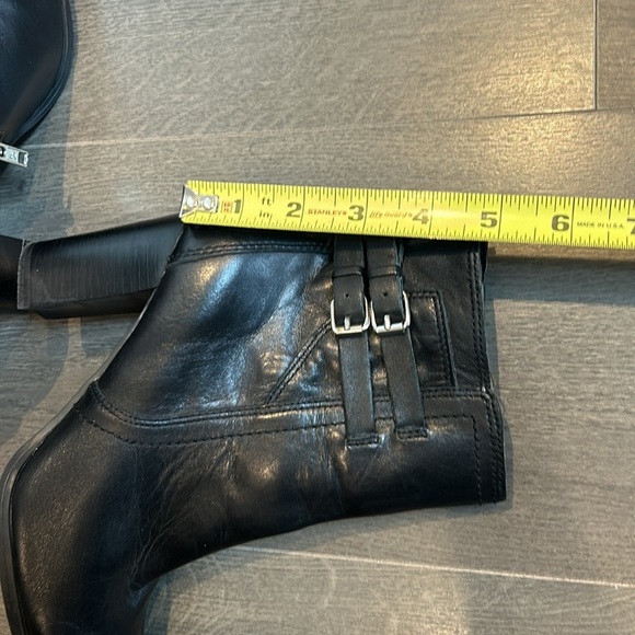 Marc Fisher Kattie Leather Ankle Booties Block Heel Black Women size 6.5 - Picture 12 of 13